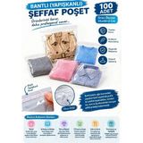 Erfa Plastik Ambalaj 35X40+5 cm Şeffaf Jelatin Bantlı Poşet 100’LÜ | Çeyiz Poşeti Yapışkanlı Ambalaj Torbası