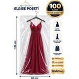 Erfa Plastik Ambalaj Askılı Uzun Elbise Poşeti 60×120 cm – Şeffaf Naylon – 100'lü Paket | Elbise, Kıyafet, Mont, Takım Elbise, Abiye Koruma Kılıfı - 100 Adet - 60x120 Cm Ölçüsü