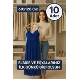 Erfa Plastik Ambalaj Askılı Uzun Elbise Poşeti 60×120 cm – Şeffaf Naylon – 10'lu Paket | Elbise, Kıyafet, Mont, Takım Elbise, Abiye Koruma Kılıfı - 10 Adet - 60x120 Cm Ölçüsü