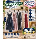 Erfa Plastik Ambalaj Askılı Uzun Elbise Poşeti 60×120 cm – Şeffaf Naylon – 10'lu Paket | Elbise, Kıyafet, Mont, Takım Elbise, Abiye Koruma Kılıfı - 10 Adet - 60x120 Cm Ölçüsü