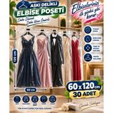 Erfa Plastik Ambalaj Askılı Uzun Elbise Poşeti 60×120 cm – Şeffaf Naylon – 30'lu Paket | Elbise, Kıyafet, Mont, Takım Elbise, Abiye Koruma Kılıfı - 30 Adet - 60x120 Cm Ölçüsü