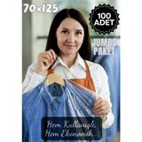 Erfa Plastik Ambalaj Askılı Uzun Elbise Poşeti 70×125 cm – Şeffaf Naylon – 100'lü Paket | Elbise, Kıyafet, Mont, Takım Elbise, Abiye Koruma Kılıfı