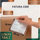 Erfa Plastik Ambalaj Kargo Fatura Cebi 19X26 cm 1.000 Adet Kargo Evrak Poşeti Şeffaf Yapışkanlı Su Geçirmez, Dayanıklı