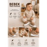 erfleks Bebek - Çocuk Esnek Ortopedik Yumuşak Taban Şık Kahverengi İlk Adım Spor Ayakkabısı - Spor Sneaker Triko Ve Örgü