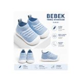 erfleks Bebek - Çocuk Esnek Ortopedik Yumuşak Taban Şık Mavi İlk Adım Spor Ayakkabısı - Spor Sneaker Triko Ve Örgü