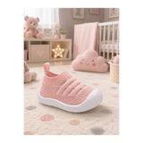 erfleks Bebek - Çocuk Esnek Ortopedik Yumuşak Taban Şık Pembe İlk Adım Spor Ayakkabısı - Spor Sneaker Triko Ve Örgü - Yıkanabilir