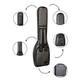 Erga Müzik Bağlama Çantası 1900 Denye Gri Su Geçirmez Pedli Soft Case Kısa Sap Saz Kılıfı