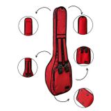 Erga Müzik Bağlama Çantası 1900 Denye Kırmızı Su Geçirmez Pedli Soft Case Kısa Sap Saz Kılıfı