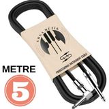Erga Müzik Gitar Jack Kablo Çelik Uç Düz/L 16,4ft-5m Gitar Bağlama Keman Amfi & Mixer Uyumlu Jak Kablo