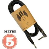 Erga Müzik Gitar Jack Kablosu 5M Düz-L Elektro Akustik Bas Bağlama Keman Kemençe Amfi&Mixer Uyumlu Jak Jack Kablosu