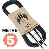 Erga Müzik Gitar Jack Kablosu 5M - Elektro Akustik Bas Bağlama Keman Kemençe Amfi & Mixer Uyumlu Jack Kablosu