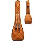 Erga Müzik Saz Kılıfı Kahverengi Suni Deri Kalın Kılıf Kahverengi Kapitoneli Kısa Sap Bağlama Kılıfı