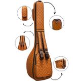 Erga Müzik Saz Kılıfı Kahverengi Suni Deri Kalın Kılıf Kahverengi Kapitoneli Uzun Sap Bağlama Kılıfı