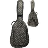 Erga Müzik SİYAH PROFESYONEL GİGBAG KLASİK GİTAR KILIFI-ÇANTASI-BEYAZ KAPİTONELİ SUNİ DERİ