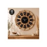 ERGEÇ TASARIM 50 Cm Makrome Detaylı Dekoratif Duvar Saati Atlantik Çam MDF Modern Salon Saati