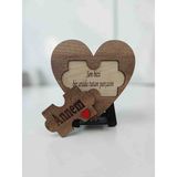 Ergeç Tasarım Annem Yazılı Ahşap Puzzle Kalp Masa Dekoru – Anlamlı Anneler Günü Hediyesi – 20 cm
