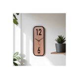 ERGEÇ TASARIM Dikdörtgen Ahşap Minimal Duvar Saati – 40×15 cm, Sessiz Mekanizma