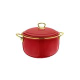 ERGENÇLER Sultan Emaye Kapaklı Yoğurt Tenceresi 22cm, 5 Litre, Kırmızı