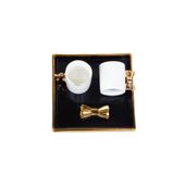 Ergençler Züccaciye Siyah/Gold 2 Kişilik Tepsili Damat Kahve Fincan Takımı