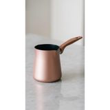 ERGENÇLERZÜCCACİYE Alüminyum Döküm Çift Ağızlı Granit Cezve, 500ml, 6 Fincan Kapasiteli, Rosegold