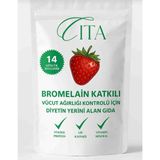 Ergin Group Çıta Çilek Aromalı Bromealin Katkılı Diyet Takviye Gıda Besin Ögun Tozu Diyetisyen Destekli 14GÜNLÜK