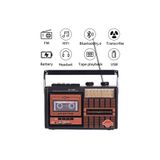 ErginGroup Fp 319BT Bluetooth Hoparlör Retro USB Kart Fm Radyo Kaset Teyp Çalar Playback Pilli Müzik Player