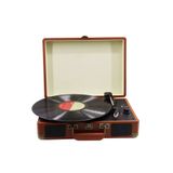 ErginGroup Taşınabilir Çantalı Retro Bluetooth Hoparlörlü Pikap Radyo Ses Kayıt Usb Mp3 33/45/78 Plak Çalar