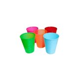 ErginPlastik Plastik bardak,6 adet, 250 ml,renkli yeniden kullanılabilir, kırılmaz, Plastik Su BardağıTuruncu