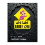 erginpromosyon Arabada bebek var sticker kız bebek temalı 9x12 cm