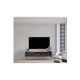 ERGLASS CAM 1.kalite Şömineli Tv Ünitesi Tv Sehpası Modern Ayaklı 170 Cm Kapaklı