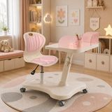Ergo Kids Bonny Mobil Çocuk Çalışma Masası ve Sandalye Seti - Pembe