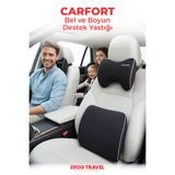 ergo travel Carfort Büyük Visco Araç Boyun Yastığı – Visco Araç Bel Yastığı Takım - Siyah -