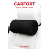 ergo travel Carfort Küçük Visco Araç Boyun Yastığı – Ortopedik Oto Koltuk Boyun Desteği - Araç Yastığı - Siyah