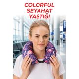ergo travel Colorful Ortopedik Seyahat Yastığı Visco Boyun Destekli Seyahat Yastığı - Mor Flamingo