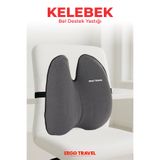 ergo travel Ultralüks Ortopedik Bel Yastığı Ergonomik Bel Destek Minderi Ofis & Araç Uyumlu - Gri