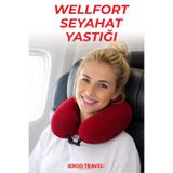 ergo travel Wellfort Ortopedik Seyahat Yastığı Visco Boyun Destekli Seyahat Yastığı - Kırmızı |