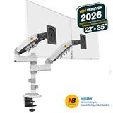 Ergoflex Nb Ergonomic Nb H180 22-35inch Çift Kol Amortisörlü 2-9 Kg Monitör Standı Beyaz