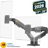 Ergoflex North Bayou NB F160 17-32" Çift Kol 2-9 kg Amortisörlü Monitör Standı 2026 Versiyon - Koyu Gri