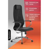 Ergolife Sit 8 Ofis Koltuğu | Krom Ayaklı, Fileli, Yüksek Arkalıklı, Siyah, Bilgisayar Sandalyesi -1B9.55.1.403