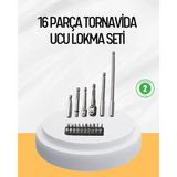 Ergonomik 16 Parça Bits Tornavida Uç Adaptör Seti