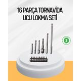 Ergonomik 16 Parça Bits Tornavida Uç ve Adaptör Seti - GESA553178-6338 - Çok Renkli