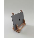 Ergonomik Ahşap Laptop Standı Laptop Yükseltici Dekoratif ve Tüm Modellerle Uyumlu - Kahverengi