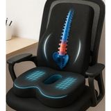 Ergonomik Bel Destek ve Visco Oturma Minderi - 43 x 38 cm - Siyah