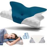 Ergonomik Boyun Yastığı Ayarlanabilir Hafızalı Köpük, Soğutucu Kılıflı ve Hediye Seçeneği - Beyaz
