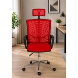 Ergonomik Fileli Ofis Koltuğu, Başlıklı Çalışma Koltuğu, Kırmızı Yönetici Koltuğu, Bilgisayar Sandalyesi