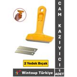 Ergonomik Keskin Çok Amaçlı Yer Buz Cam İnşaat Kalıntı Silikon Tortu Kazıyıcı 2 Yedek Bıçak Hediyeli