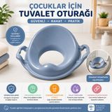 Ergonomik Kulplu Çocuk Klozet Adaptörü – Kaymaz ve Konforlu Tuvalet Oturağı mavi