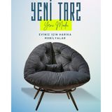 Ergonomik Modern Berjer Tekli Koltuk | Geniş ve Rahat Oturma Alanı | Okuma & Dinlenme Koltuğu | Milano Tasarım - Füme