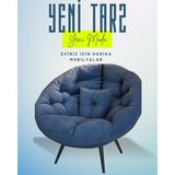 Ergonomik Modern Berjer Tekli Koltuk | Geniş ve Rahat Oturma Alanı | Okuma & Dinlenme Koltuğu | Milano Tasarım - Lacivert