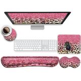 Ergonomik Mouse Pad Klavye Bilek Desteği, Ofis Oyun Çalışma Bilgisayarları için Kaymaz Kauçuk Taban, Kolay Yazma ve Ağrı Giderici, Pembe Fare Altlıkları ve Leopar Glitter Desen Kadınlar için Masaüstü